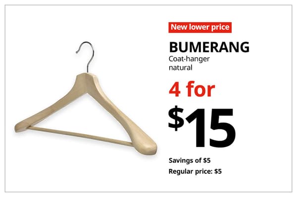 A red with white text 'New lower price' tag. Black text on image on the right that reads 