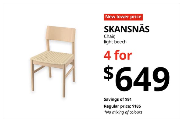 A red with white text 'New lower price' tag. Black text on image on the right that reads 
