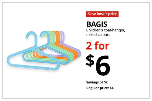A red with white text 'New lower price' tag. Black text on image on the right that reads 
