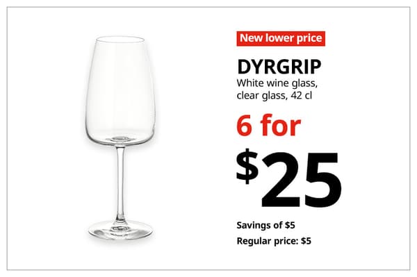 A red with white text 'New lower price' tag. Black text on image on the right that reads 