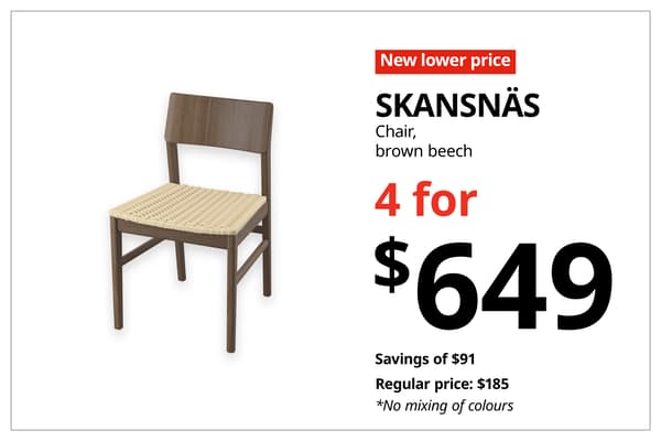 A red with white text 'New lower price' tag. Black text on image on the right that reads 