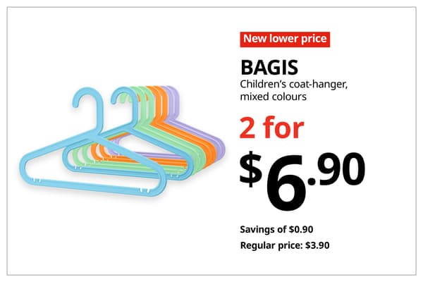A red with white text 'New lower price' tag. Black text on image on the right that reads 
