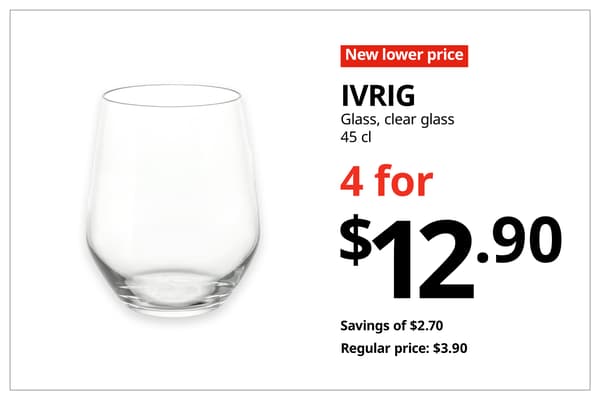 A red with white text 'New lower price' tag. Black text on image on the right that reads 