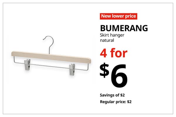 A red with white text 'New lower price' tag. Black text on image on the right that reads 