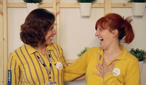 A refugee and a coworker in IKEA