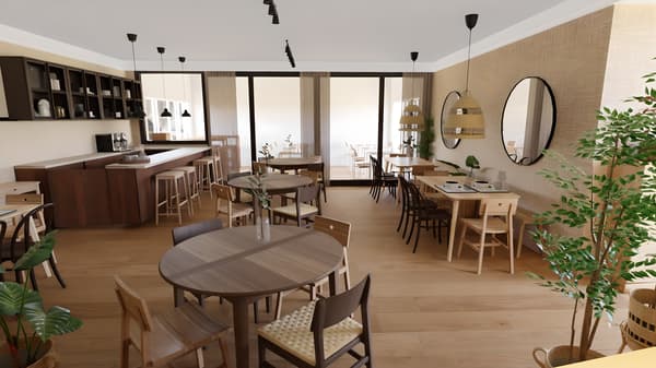A restaurant with a fresh, inviting feel
