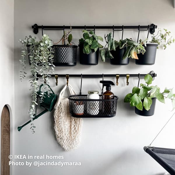 A service yard/laundry area with black HULTARP featuring IKEA in real homes Photo by @jacindadymaraa
