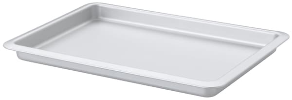 A silver baking tin.