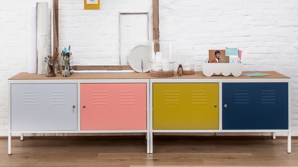 A simple locker becomes a trendy designer cabinet