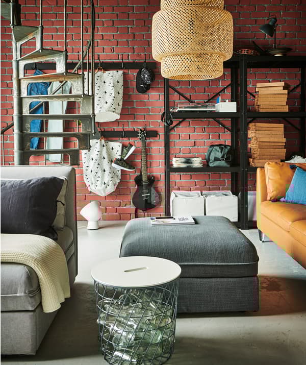 A small apartment can save a lot of space with furniture that work not just for storage, but also seating and decoration, e.g.