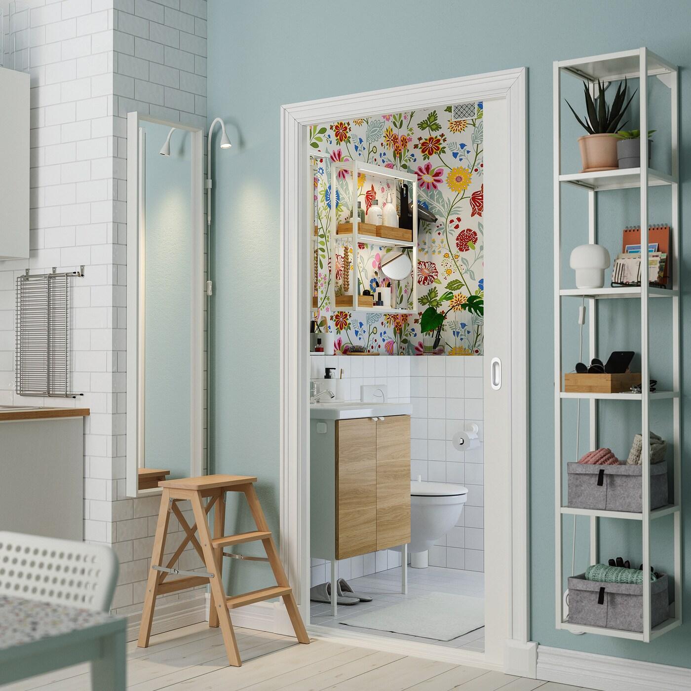 A small bathroom that is big on style.