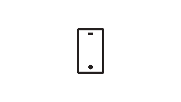 A smartphone icon symbolises pickup process from IKEA Lockers.
