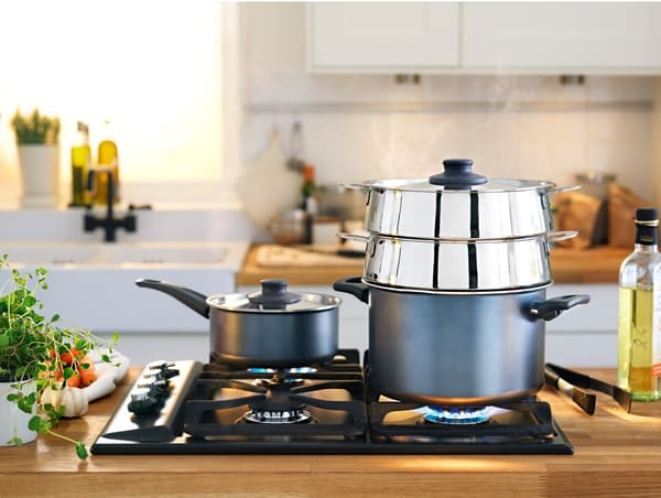 A steamer and a pot suitable for steam cooking
