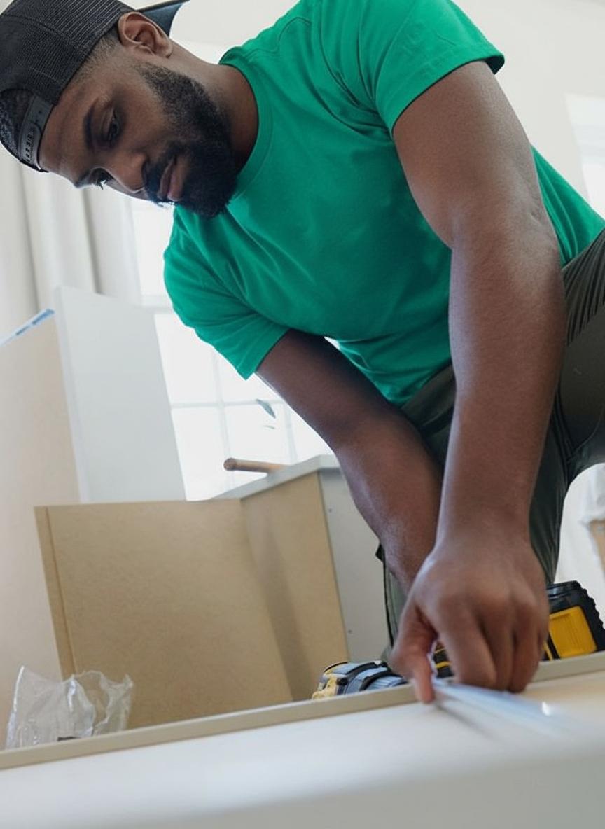 A Taskrabbit Tasker assembling IKEA furniture