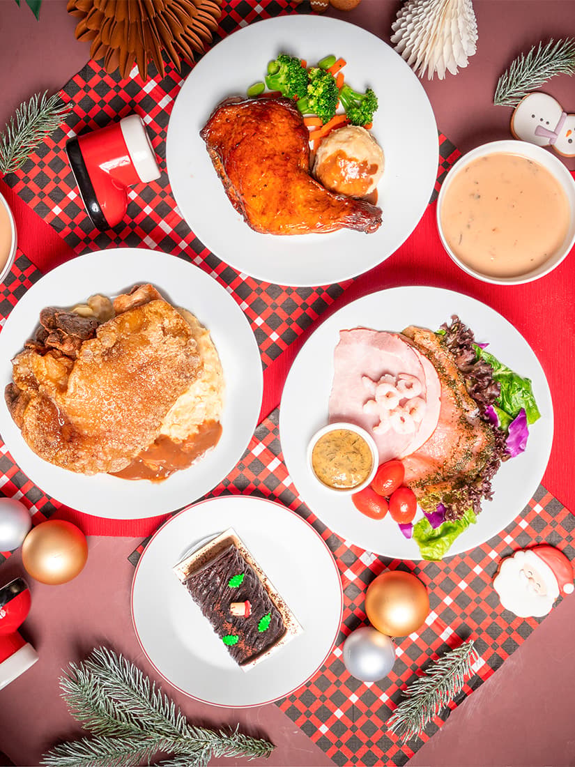 A top angle shot of IKEA Singapore's 2026 Christmas festive food at Swedish Restaurant
