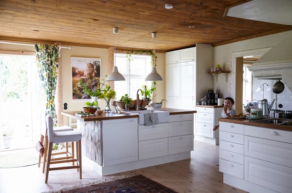 A traditional family kitchen with a twist.