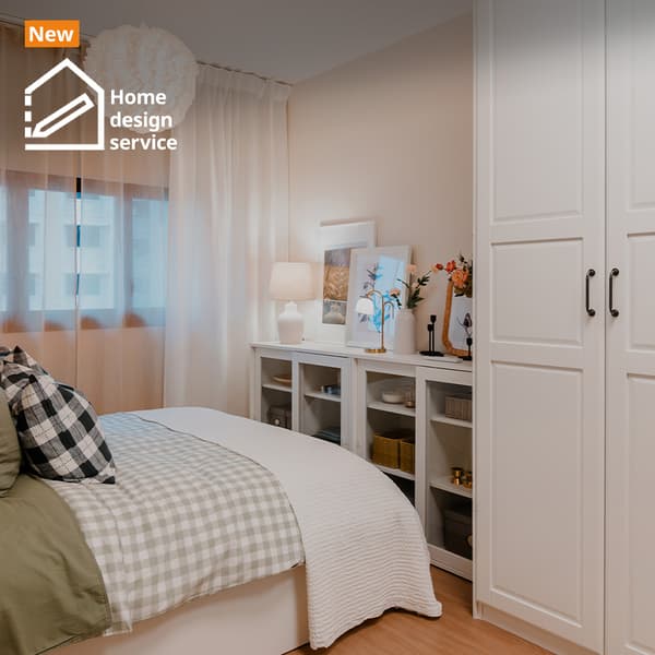 A traditional modern bedroom in MacPherson, Singapore. designed by IKEA home design service.