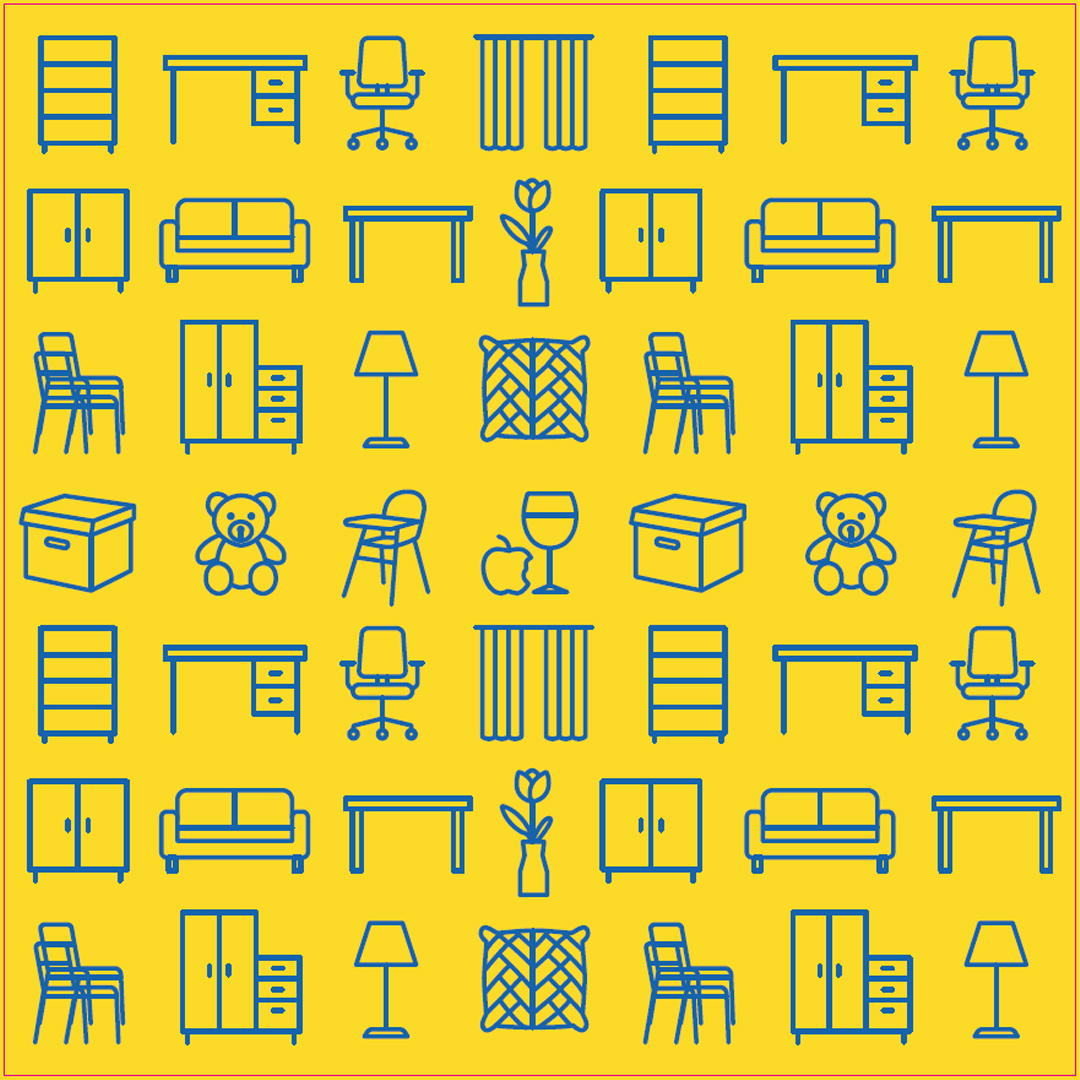 a visual with IKEA furniture and accessories 