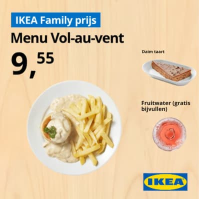 A vol-au-vent meal for €9.55 at IKEA Ghent.