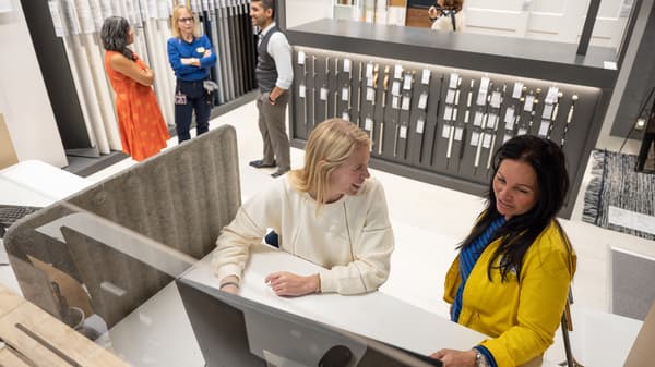 A wardrobe planning appointment taking place.