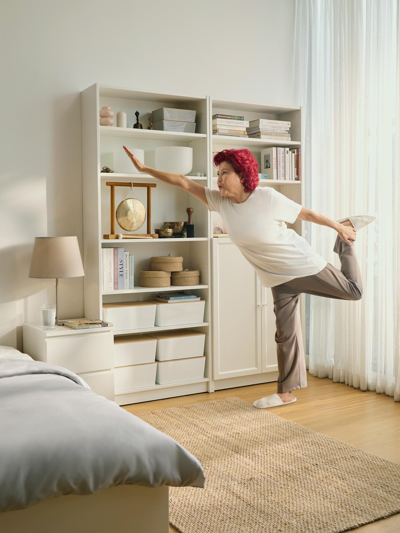 A white BILLY Bookcase in the living room