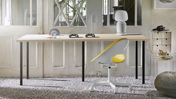 ELLOVEN Monitor stand with drawer, white - IKEA