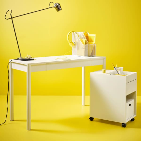 A white office desk