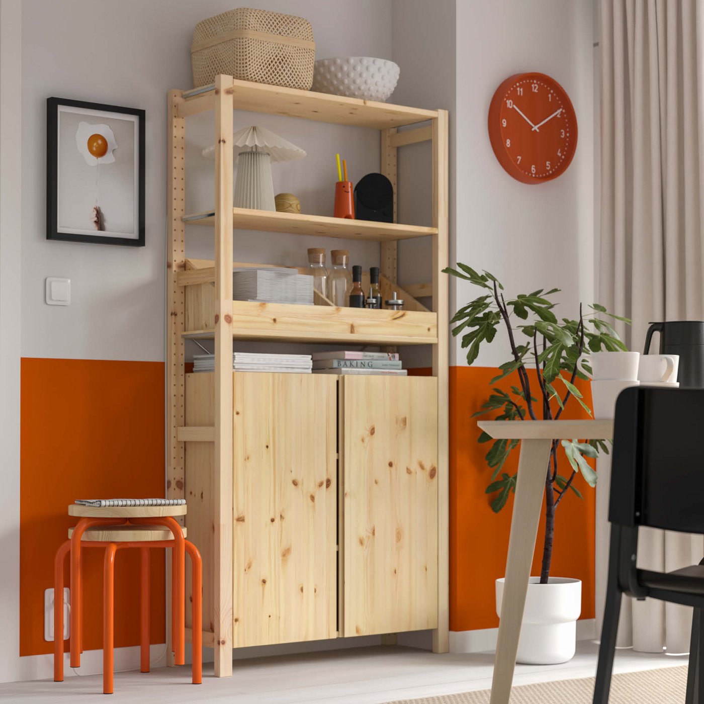 A with box shelf/pine IVAR shelving unit