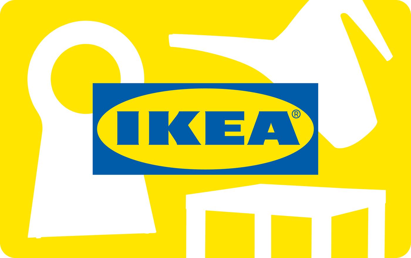 A yellow IKEA gift card 