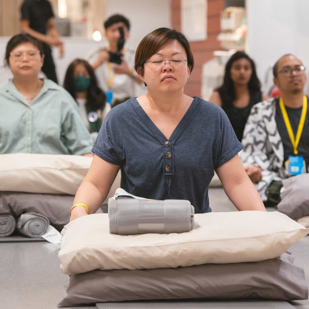 A yoga sessions with IKEA customers