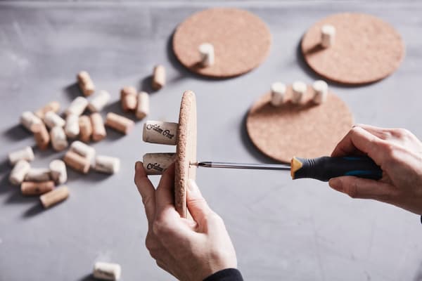Accessory organiser made from corks