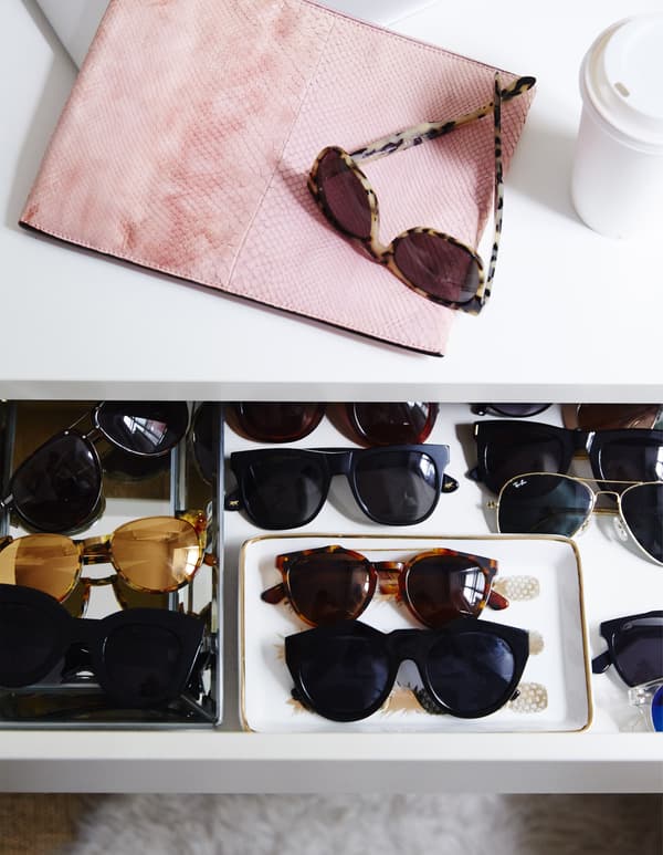 Add small trays inside drawers.