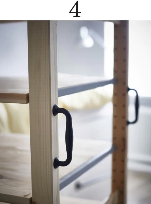 Adding handles to your IVAR shelf makes a decorative touch.