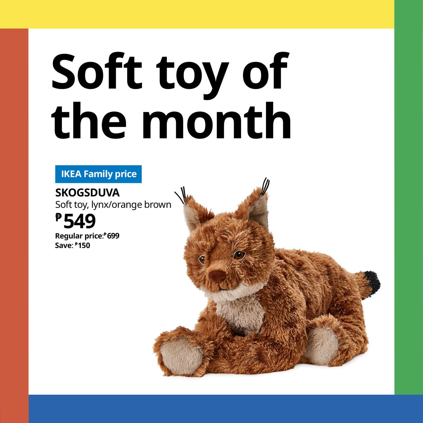 Adorable monthly soft toy showcasing a fluffy bunny with big ears and a cheerful expression, perfect for cuddling.