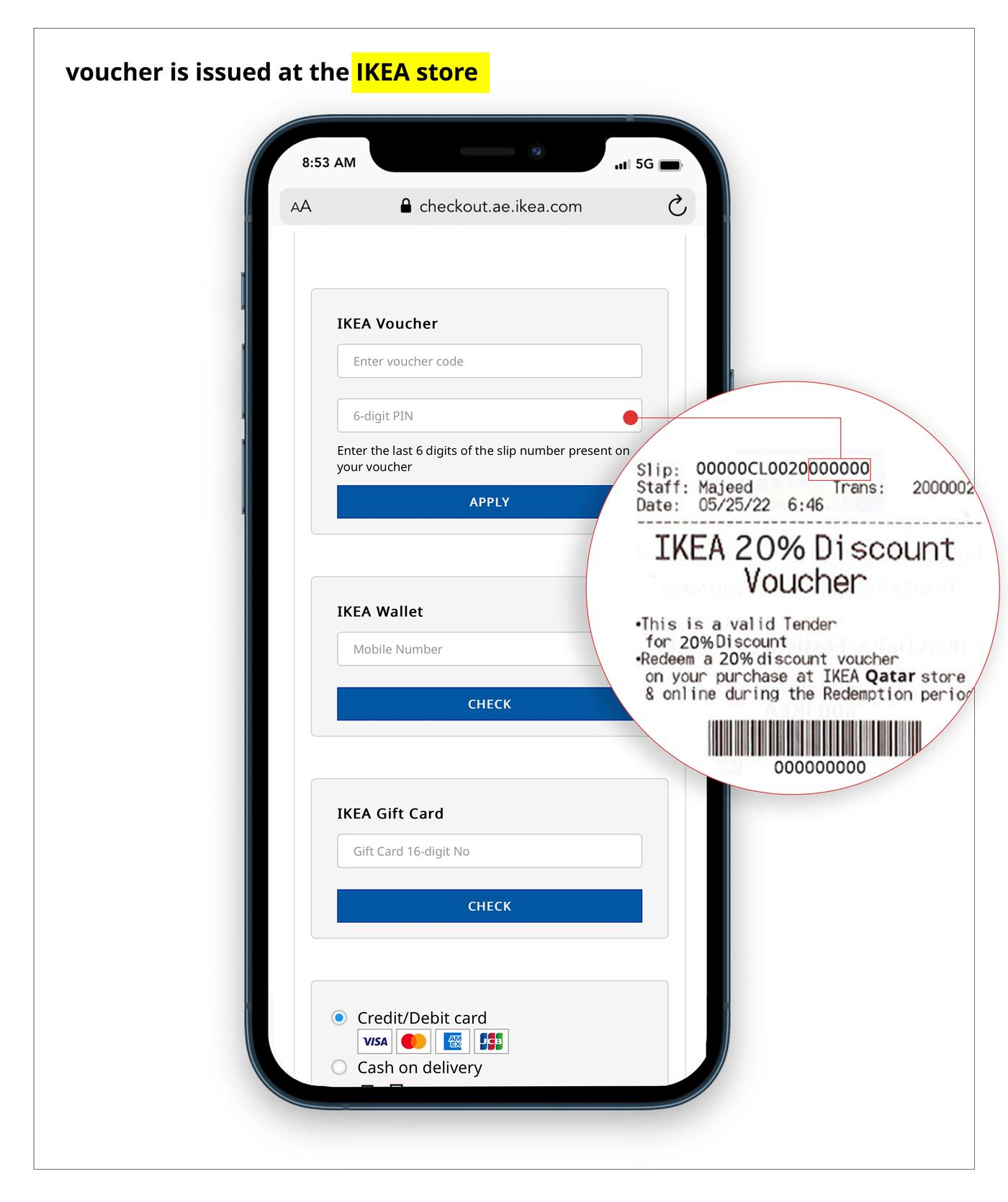 Cashback voucher redemption IKEA