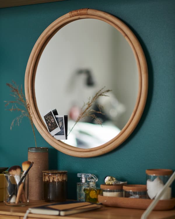 Affordable round IKEA mirror