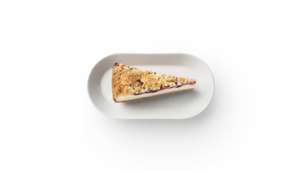 Áfonyás-málnás sajttorta.