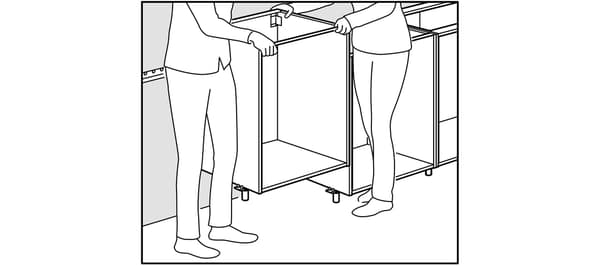 Afstandsring geleverd met IKEA keukenpoten.