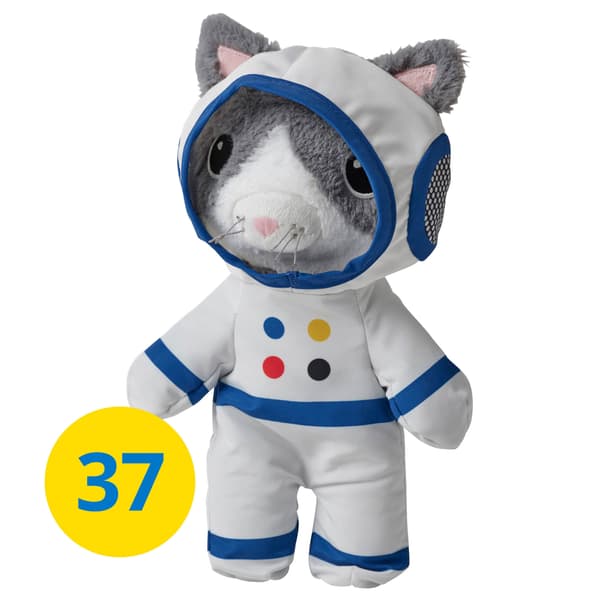 AFTONSPARV soft toy with astronaut suit, cat.
