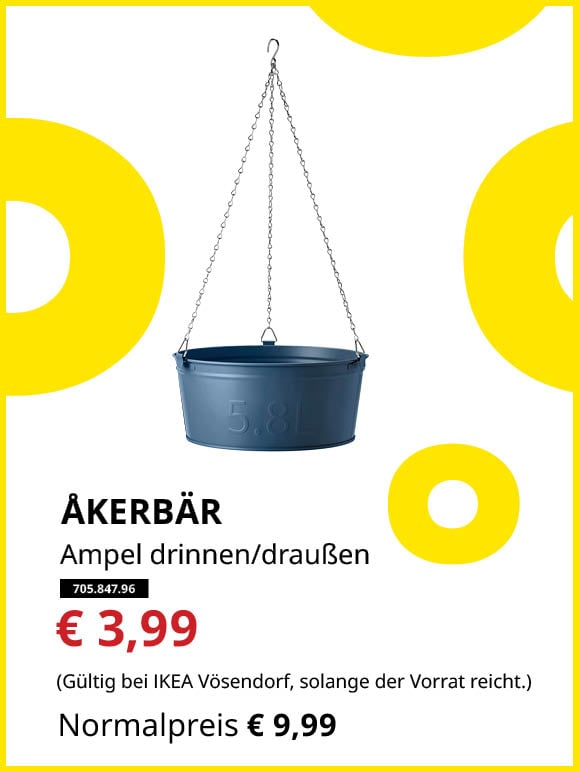 ÅKERBÄR Blumenampel drinnen/draußen dunkelblau € 5,99 zum Knut Preis von € 1,99
