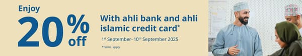 Al Ahli bank discount flat 20% off