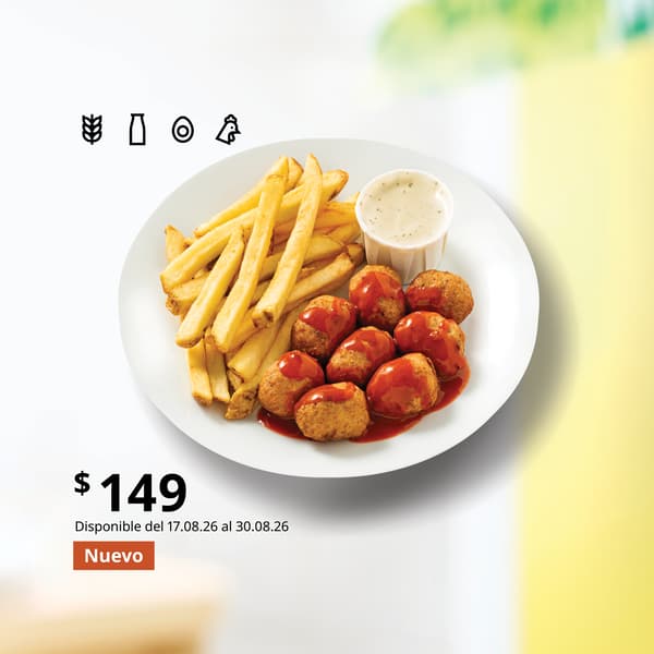 Albondigas de pollo con buffalo
