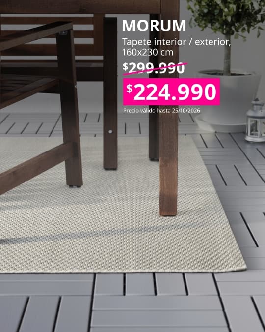 Alfombra MORUM beige de tejido plano para interior y exterior, tamaño 160x230 cm.