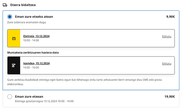 Altzarien muntaketa Taskrabbit bidez
