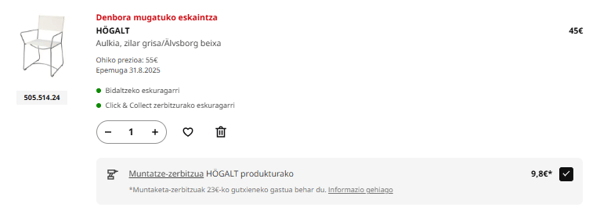 Altzarien muntaketa Taskrabbit bidez
