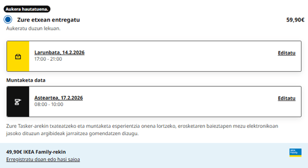 Altzarien muntaketa Taskrabbit bidez