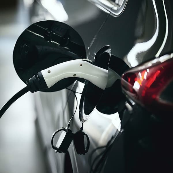 an EV car being charged