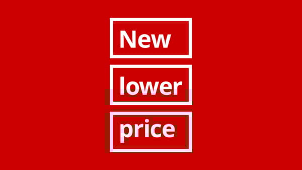 An graphical image of IKEA new lower price banner