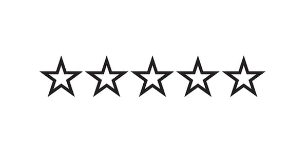An icon featuring 5 stars that would be used for ratings and reviews.