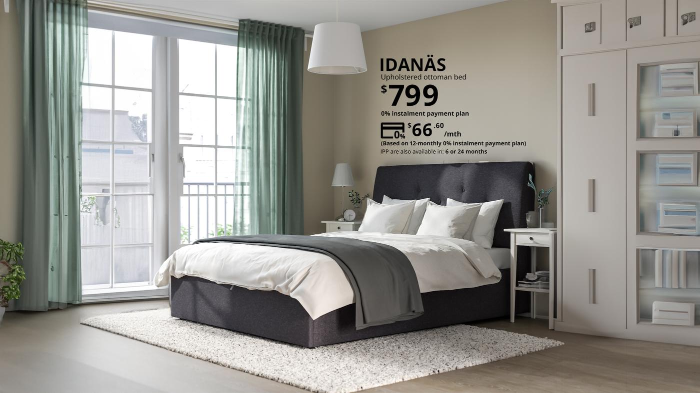An IDANAS bed priced at $799 but now can be paid for $66.60 per month for 12 months